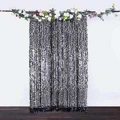 BLACK 8×8 ft Big Payette Sequined BACKDROP CURTAIN Wedding Events Decorations