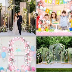 Set of 2 Metal Arch Backdrop Balloon Stand Decor for Wedding Birthday 7.3FT&6FT