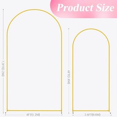 Durable Gold Wedding Arch Backdrop Set – 7.2FT & 6FT for Memorable Events