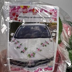 Wedding Car Flower Decoration- Pink And White Attaches With Suction Cups