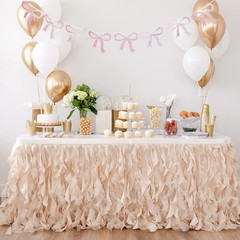 1 Set Elegant Bow Garland Banner for Mothers Day Party Decor Assorted Color Felt