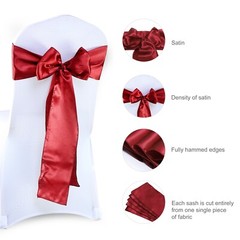 150 Satin Chair Sashes Bows Wedding Party Banquet chair decoration – FREE SHIP