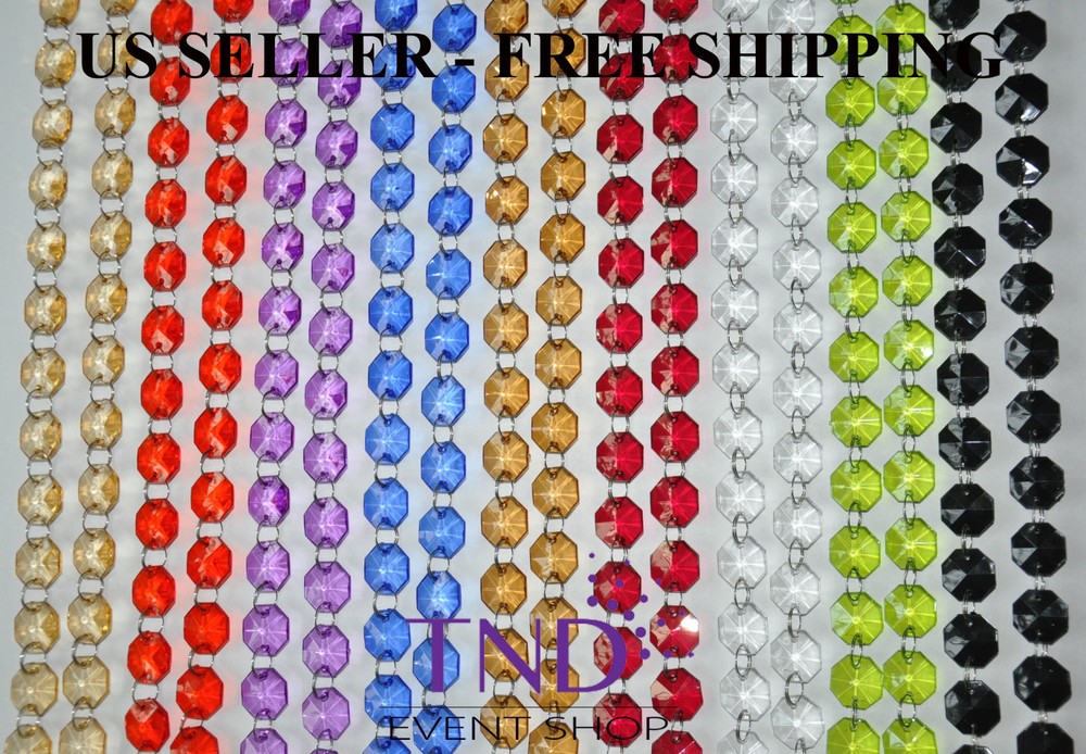 ACRYLIC CRYSTAL GARLAND STRAND CHAIN HANGING DIAMOND BEAD/TREE DECOR/1-20 METERS
