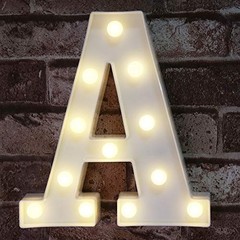 LED Marquee Letter Lights Sign, Light Up Alphabet Letter Letter A Warm White