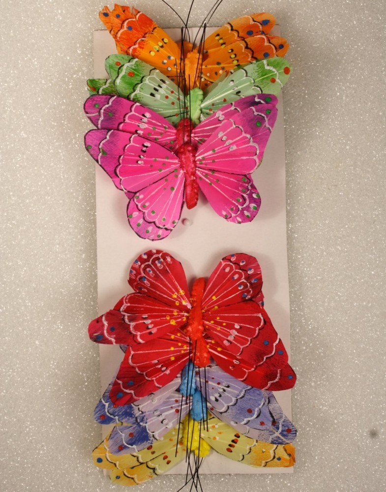 12 Piece Lot Artificial Butterflies 6 Color Assortment #12015353029