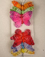 12 Piece Lot Artificial Butterflies 6 Color Assortment #12015353029