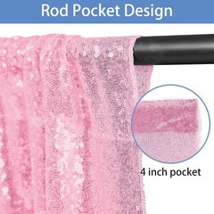 Pink Sequin Backdrop Curtain for Parties