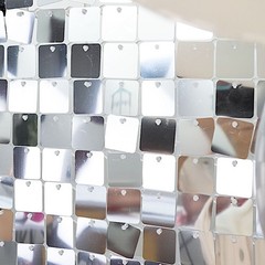 SILVER 10 Panels 12″ x 12″ Square Sequin WALL BACKDROP Party Events Decorations