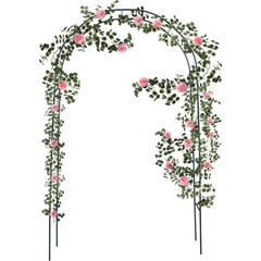 Rustproof Metal Garden Patio Arch Rose Arbour Archway Climbing Plant Trellis US