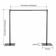 10ft x 10ft Black Heavy Duty BACKDROP STAND KIT Photo Background Decorations