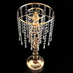 6/10 Pcs 19.3 Inch Crystal Flower Stand Iron Centerpiece For Wedding Reception