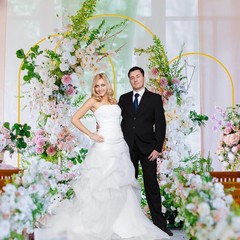 Elegant 7.2FT Gold Arch Backdrop Stand#