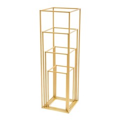4 Piece Flower Stand Set Gold Metal Rectangular For Wedding Party Table Decor