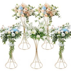 5/10Pcs Gold Metal Flower Stand 20″ Wedding Table Centerpiece Vase Holder Decor