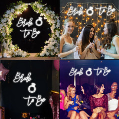 Large Bride to Be Neon Sign with Dimmer for Bridal Shower & Bachelorette Party