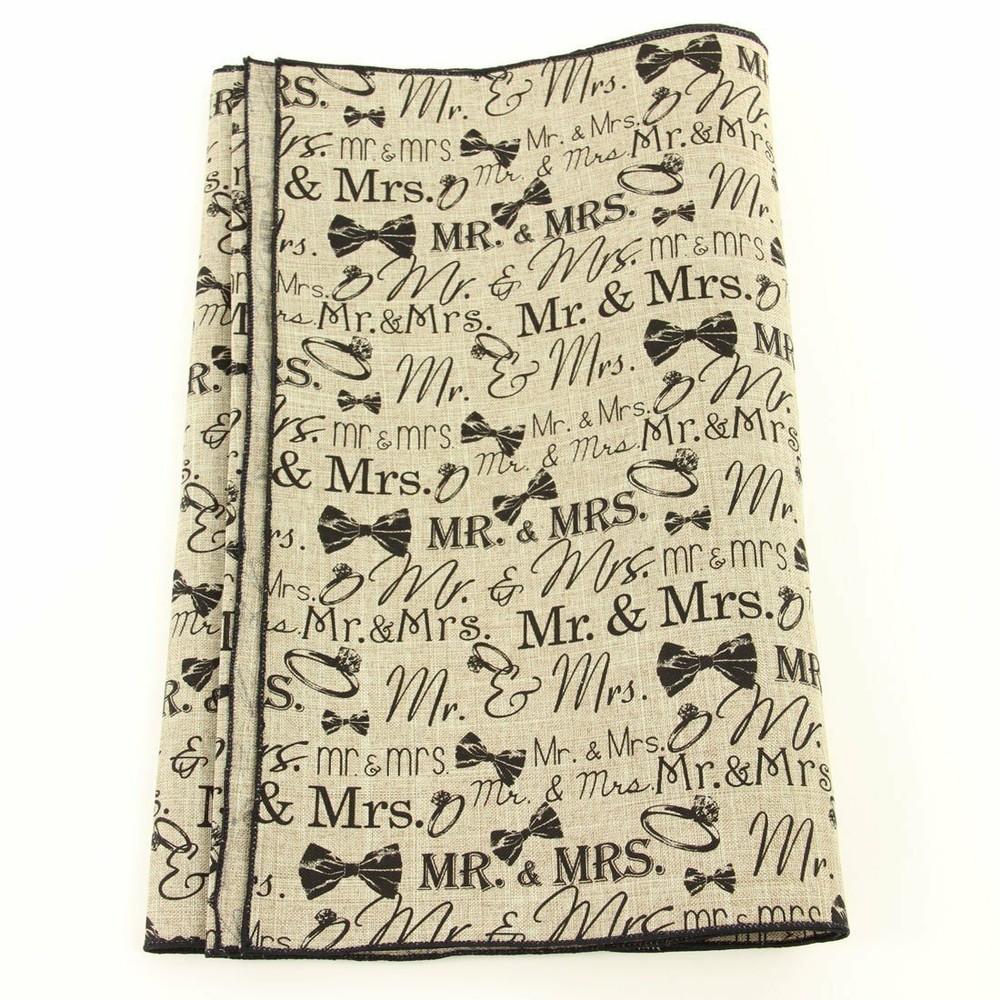 Craig Bachman Imports Mr. & Mrs. Table Runner Beige and Black