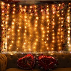 LED Window Curtain Light, Warm White Fairy String Light with Remote Control