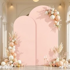 Arch Backdrop Covers – 7.2FT, 6FT Spandex Fitted Wedding 7.2FT,6FT Pale Pink
