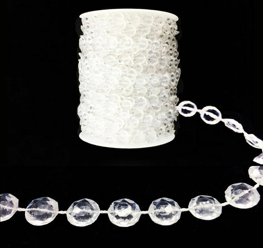 400/600/900 FT Garland Diamond Strand Acrylic Crystal Beaded Weduding Decoration