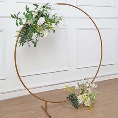 4 ft GOLD Balloon Circle Metal Frame Wedding Arch BACKDROP STAND Party Events