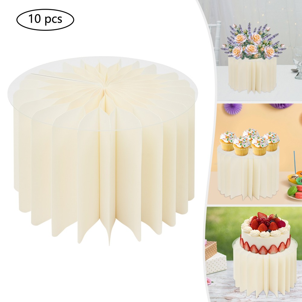 10*Foldable Cardboard Centerpiece Display Cylinder Flowers Stand Columns Display