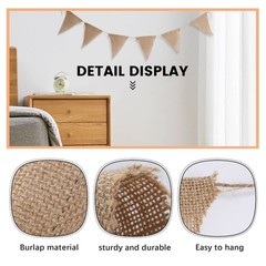 3.7M Rustic Jute Hessian Burlap Lace Bunting Shabby Chic Wedding Banner Q9M7