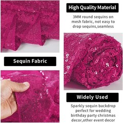 4PCS Fuchsia Sequin Backdrop Curtain, 2FT x 8FT – Perfect for Weddings & Parties