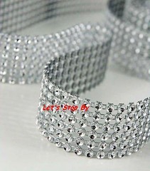 4.5″ 10 yard Diamond Mesh Rhinestone Ribbon Crystal Wedding Wrap Multi Colors