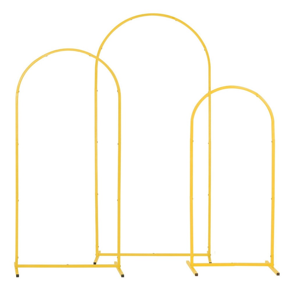 6ft/5ft/4ft Gold Arch Stand Set — Sturdy 18x18mm Square Tube, Easy Snap Assembly