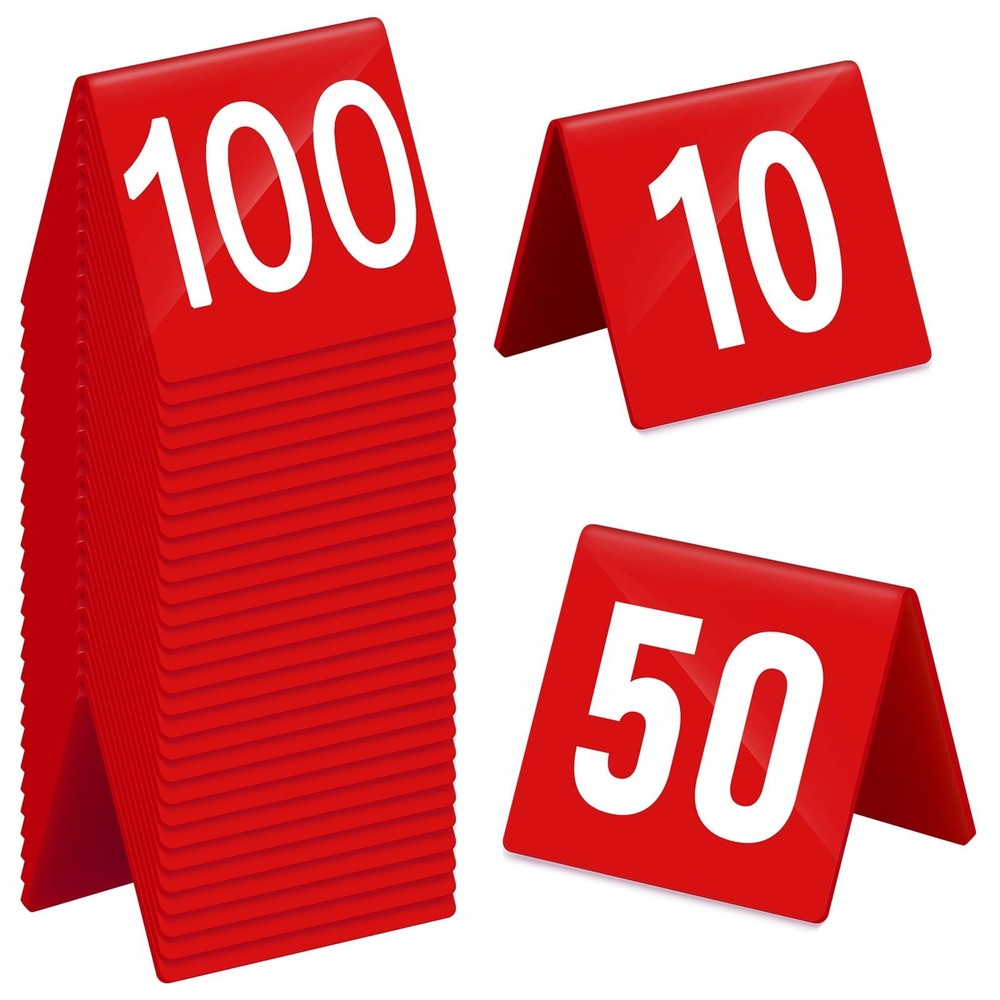 Tuanse 100 Pcs Acrylic Table Numbers 1-100 Double Sided Minimalist Restaurant We