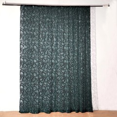 8ft x 8ft HUNTER GREEN Tulle Backdrop CURTAIN Drape Panel Embroidered Sequins