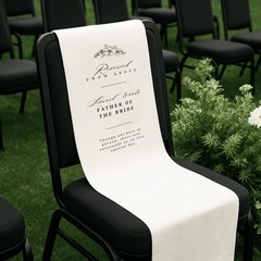 White Linen Loving Memory Wedding Aisle Chair Banner Sign