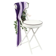 Wedding Chair Back Flowers Artificial Prevent Fading Purple Chair Decorations