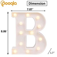 LED Marquee Letter Lights Sign, Light Up Alphabet Letter Letter B Warm White