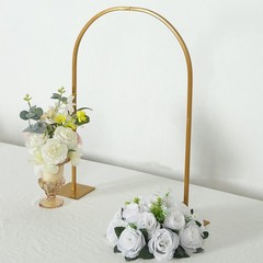 35″ GOLD Metal Floral Chiara Arch Table Centerpiece Rounded Top Wedding Party