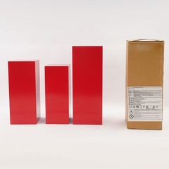3PCS Metal Display Pedestal Stand Red Display Pillars for Birthday Party Wedding