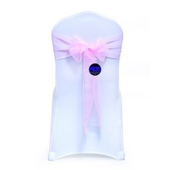 100 Pink Organza Chair Sashes Bow for Wedding Party Event Venue Decor-Free Ship