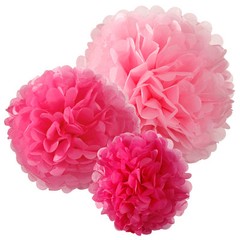 3pcs 4″ Tissue Paper Pom Poms Ball Lanterns Wedding Birthday Christmas Craft DIY