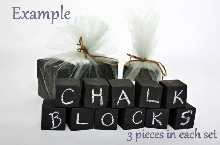 CHALKBOARD BLOCKS Set of 3 Cubes WOODEN 4 WEDDING VENUE Table Decorations NEW
