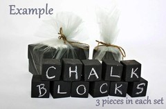 CHALKBOARD BLOCKS Set of 3 Cubes WOODEN 4 WEDDING VENUE Table Decorations NEW