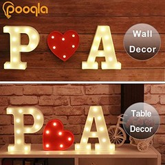 LED Marquee Letter Lights Sign, Light Up Alphabet Letter Letter B Warm White