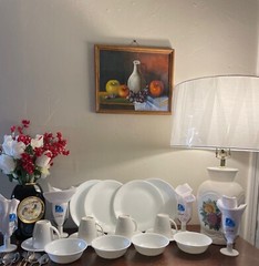 An  Elegant Event Dining  Decorations A Set For 4, Included, Dinnerware, Glasses
