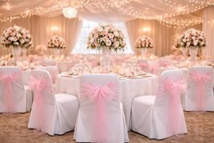 Elegant Organza Chair Sashes Sheer Fabric Sashes for Weddings, Parties, and