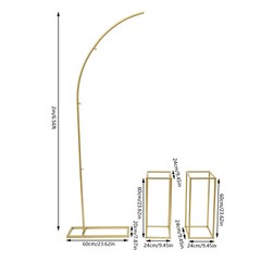 3pcs/Set Wedding Arch Gold Free Standing Wedding Centerpieces Metal Flower Stand