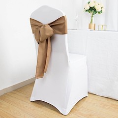 10 TAUPE Polyester CHAIR SASHES Ties Bows Wedding Party Ceremony Decorations