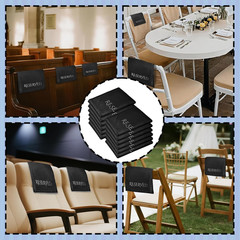 12 Pieces Velvet Reserved Chair Signs for Weddings – Gold Foil Church Pew