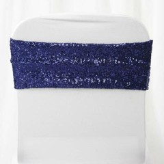 Spandex Sequined CHAIR SASHES Bows Ties Wedding Reception Decorations Dinner