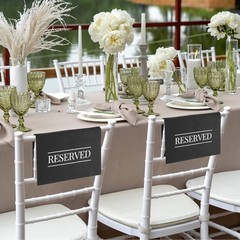 Reusable Black & White Reserved Signs for Weddings – Pack of 12 Durable Markers