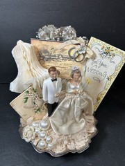 Vintage Handmade Bride & Groom Wedding Table Centerpiece Decoration