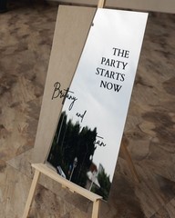 Silver Mirror Wedding Welcome Sign – Custom Acrylic Wedding Sign- Wedding Decor